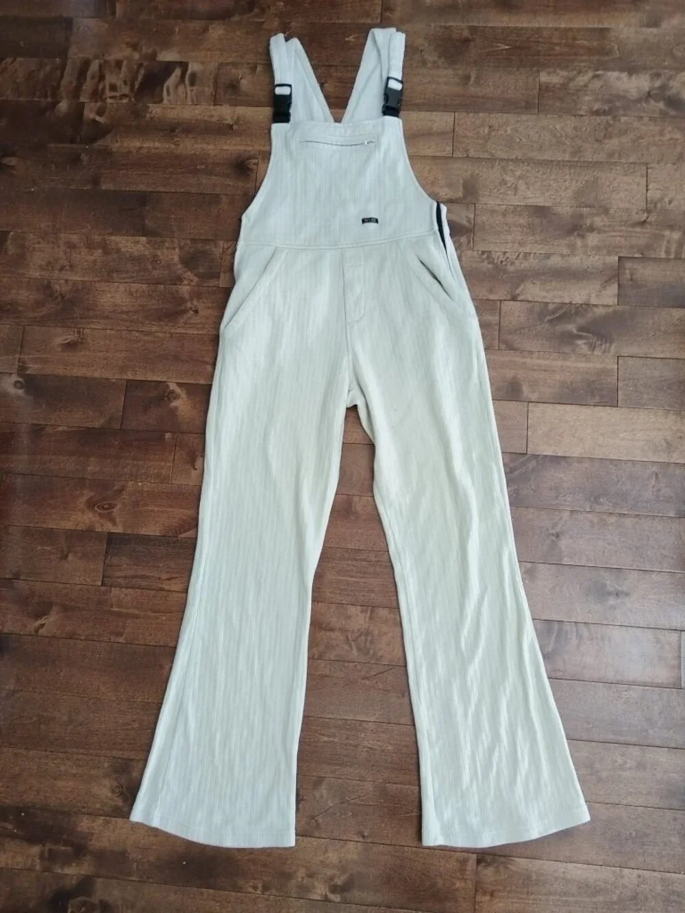 Noy's Classic Ribbed Cotton Jumpsuit, Cream/Off-White, Size S Made in Canada - Picture 4 of 14